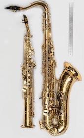 photo of saxes with 300 mm rule